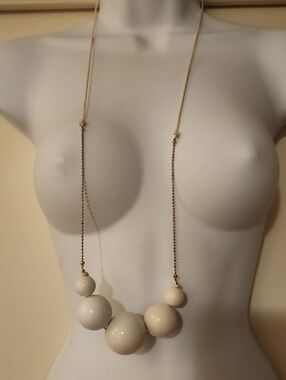 Pilgrim Beaded Statement Necklace in Cream